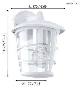 Eglo 93095 - Applique a LED da esterno ALORIA 1xE27/8,5W/230V IP44