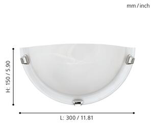 Eglo 7188 - Lampada da parete SALOME 1xE27/60W/230V in vetro alabastrino