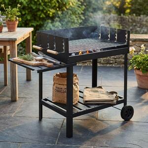 Milani Home - barbecue a carbonella, metallo, per grigliate outdoor, nero
