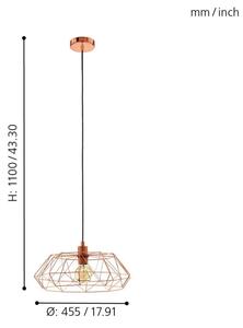 Eglo 49488 - Lampadario CARLTON 2 1xE27/60W/230V