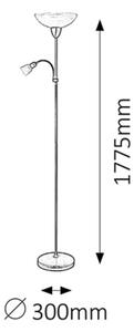 Rabalux 4019 - Lampada da terra PEARL CLASSIC 1xE27/60W+1xE14/40W