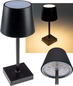 Lampada da tavolo ChiliTec a batteria, 26 cm, dimmerabile, LED, luce bianco caldo, ricaricabile tramite USB-C, interruttore touch, senza fili, nera