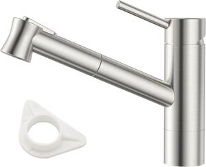 Miscelatore da cucina con doccetta estraibile, due getti estraibili e bocchetta girevole a 120°