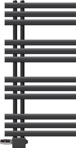 LuxeBath radiatore bagno Iron EM 500x1000mm Antracite Connessione laterale Set di connessione Termostato Universale Angolare e passante, senza elemento riscaldante