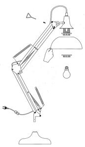 Eglo 94699 - Lampada da tavolo BORGILLIO 1xE27/40W/230V