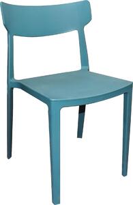 Milani Home - sedia da giardino in polipropilene, blu, senza braccioli, per terrazzo, cucina e ufficio, 48 x 47 x 81 cm, bianco