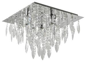 Lampadario CRIS 10.064.42.05.01 Ø42 cm, cromo lucido, trasparente con decorazioni