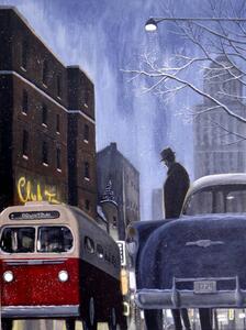 Illustrazione 1950s Private Eye, Dave Rheaume Artist