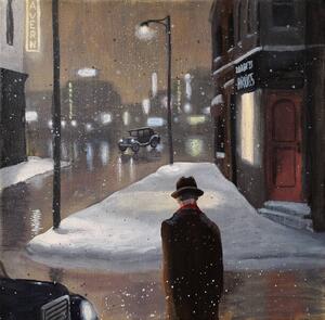 Illustrazione Retro Street Scene, Dave Rheaume Artist