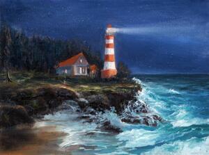 Illustrazione Lighthouse at night, borojoint