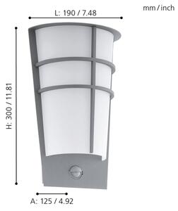 Eglo 96017-LED Applique da esterno con sensore BREGANZO 1 2xLED/2,5W IP44