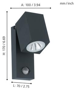 Eglo 96287 - Applique a LED da esterno con sensore SAKEDA LED/5W/230V