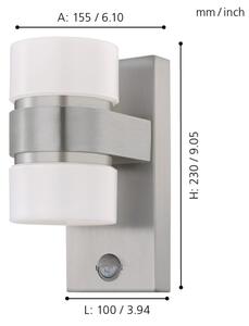 Eglo 96277 - Applique da esterno con sensore ATOLLARI 2xLED/6W