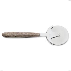 Rotella tagliapizza vero larice, acciaio 18.0 nickel free, manicatura pbt sublimato acciaio lucido, lunghezza 200 mm