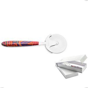 Confezione a libro 1 rotella tagliapizza vero linear, acciaio 18.0 nickel free, manicatura pbt sublimato acciaio lucido