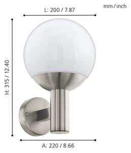 Eglo 97247 - Applique da esterno LED NISIA-C 1xE27/9W/230V IP44