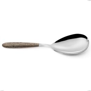 Pala riso vero larice, acciaio 18.0 nickel free, manicatura pbt sublimato acciaio lucido, lunghezza 260 mm
