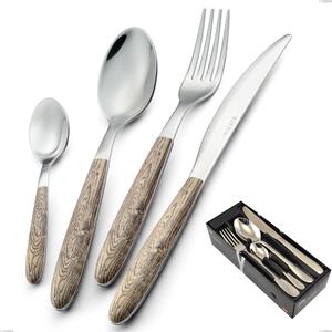 Confezione salvaspazio 24 pezzi vero larice, acciaio 18.0 nickel free, manicatura pbt sublimato acciaio lucido