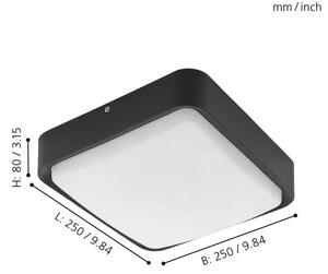 Eglo 33573 - Plafoniera LED dimmerabile per esterni PIOVE-C LED/14W/230V IP44