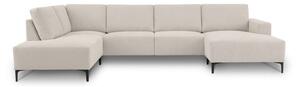Divano angolare beige (con penisola a sinistra/a U) con rivestimento in ciniglia Fabian – Scandic