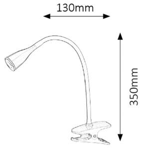 Rabalux 4198 - Lampada da tavolo a LED con clip JEFF LED/4,5W/230V rossa