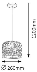 Rabalux 2156 - Lampadario ALESSANDRA 1xE27/60W/230V nero