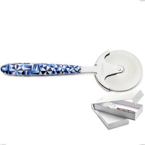 Confezione a libro 1 rotella tagliapizza vero triangle, acciaio 18.0 nickel free, manicatura pbt sublimato acciaio lucido