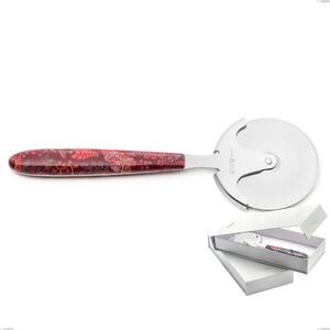 Confezione a libro 1 rotella tagliapizza vero samarcanda, acciaio 18.0 nickel free, manicatura pbt sublimato acciaio lucido