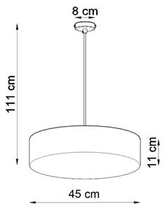 Lampadario a sospensione con filo ARENA 45 3xE27/60W/230V bianco