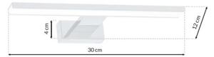 Applique da bagno LED SHINE 7W 230V 30 cm IP44 bianco