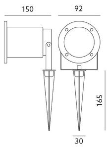 Lampada da esterno BLAKE 2 GU10/50W/230V IP65