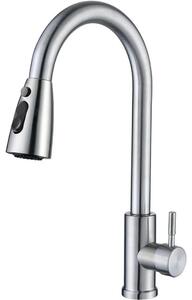 Miscelatore per cucina - Miscelatore per lavello - Miscelatore monocomando - Bocchetta alta - Girevole a 360° - Doccetta estraibile - 3 modalità di erogazione - Montaggio semplice