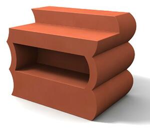 Bancone Clipper in poliestere 1450x880xh 1105 mm terracotta