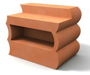 Bancone Clipper in poliestere 1450x880xh 1105 mm arancio