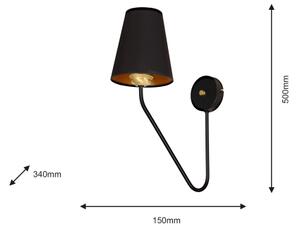 Applique VICTORIA 1xE27/60W/230V nero