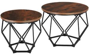 Tectake® Set di 2 tavolini Benham con gambe in plastica regolabili in altezza