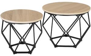 Tectake 404444 2 tavolini benham - industriale legno chiaro, rovere sonoma