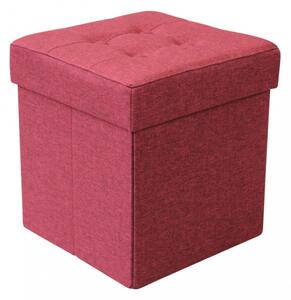 POUF CONTENITORE QUADRATO IN STOFFA BORDEAUX