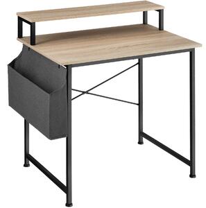 Tectake 404663 scrivania con ripiano e sacca in tessuto - industriale legno chiaro, rovere sonoma, 80 cm