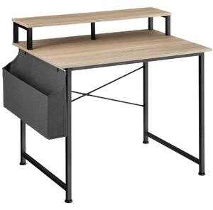 Tectake 404665 scrivania con ripiano e sacca in tessuto - industriale legno chiaro, rovere sonoma, 120 cm