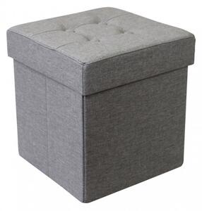 POUF CONTENITORE QUADRATO IN STOFFA GRIGIO