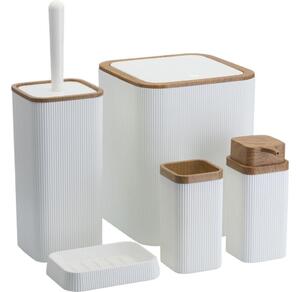 Set da bagno ZOYA 5 pz bianco/marrone