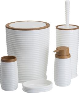 Set da bagno CAROL 5 pz bianco/marrone