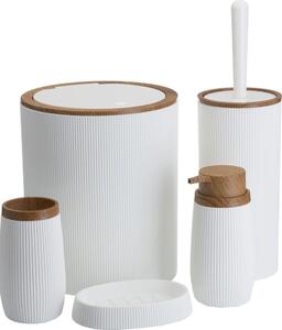 Set da bagno ALISON 5 pz bianco/marrone