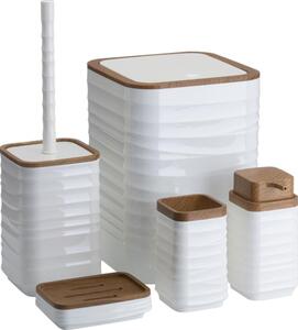 Set da bagno WAVE 5 pz bianco/marrone