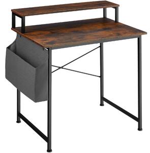 Tectake 404662 scrivania con ripiano e sacca in tessuto - industriale scuro, 80 cm