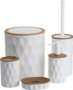 Set da bagno REINA 5 pz bianco/marrone