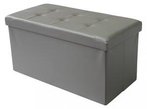 POUF CONTENITORE RETTANGOLARE IN ECOPELLE GRIGIO