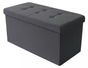 POUF CONTENITORE RETTANGOLARE IN STOFFA NERO