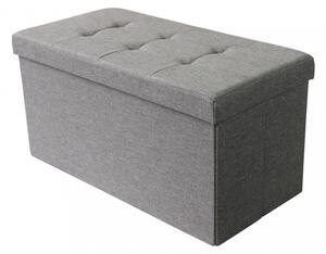 POUF CONTENITORE RETTANGOLARE IN STOFFA GRIGIO SCURO